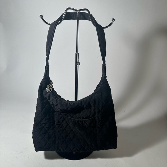 Vera Bradley Textured Black Crescent Shoulder Bag - Picture 1 of 6